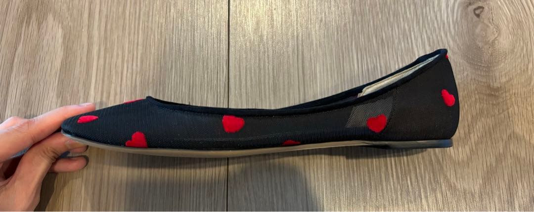 PIPICHIC / ハート柄 スクエアトゥ フラットシューズ