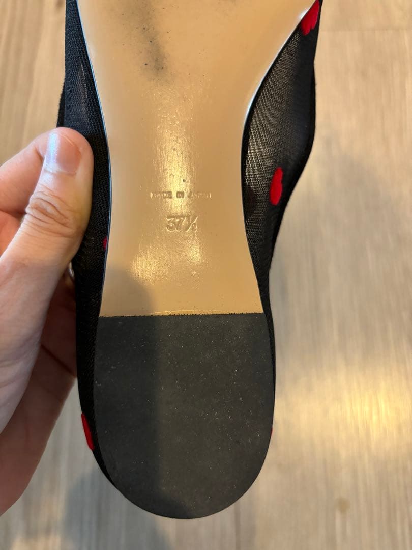 PIPICHIC / ハート柄 スクエアトゥ フラットシューズ