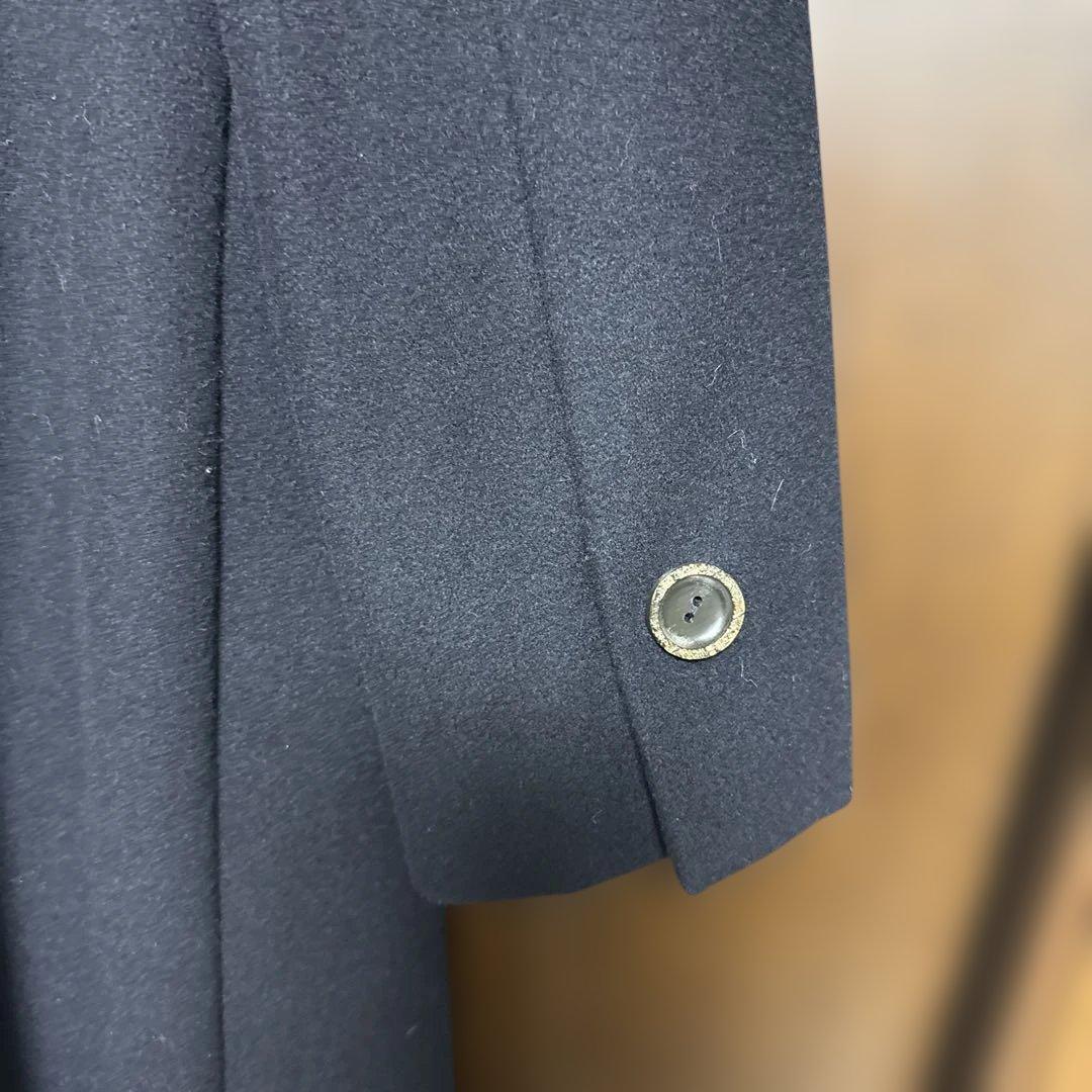 美品 FOXEY濃紺ファー襟 カシミヤロングコート