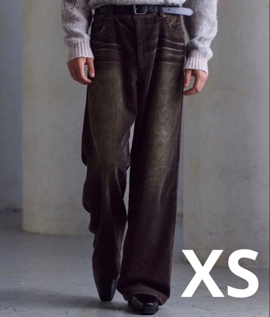 CLEL アンティークデザイン コーデュロイスラックスパンツ　ブラウンxs