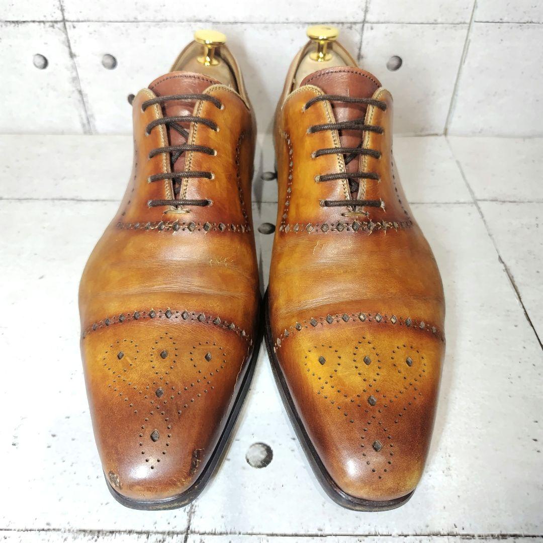 マグナーニ MAGNANNI 41 パティーヌ ストレートチップ メダリオン 茶