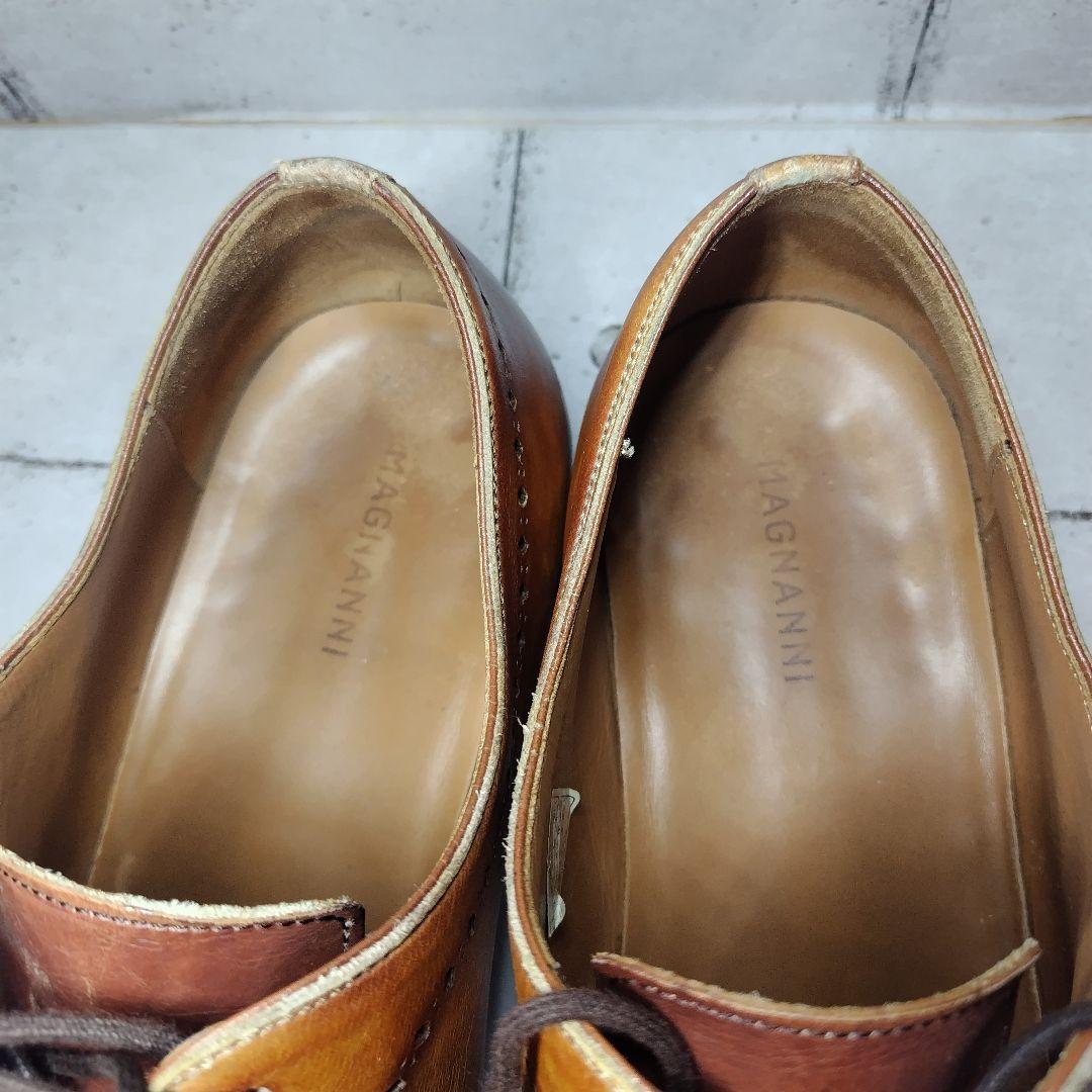 マグナーニ MAGNANNI 41 パティーヌ ストレートチップ メダリオン 茶