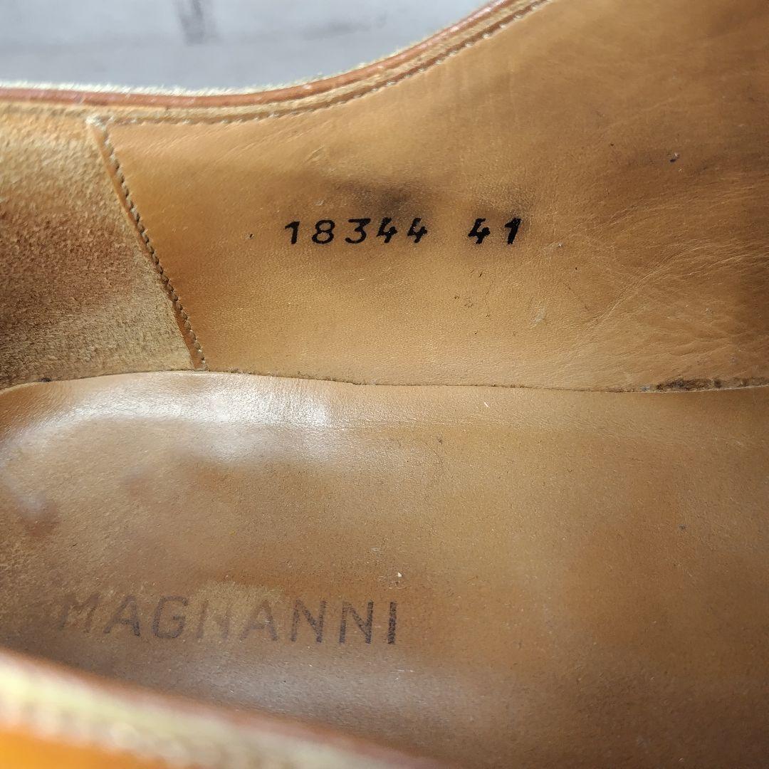 マグナーニ MAGNANNI 41 パティーヌ ストレートチップ メダリオン 茶