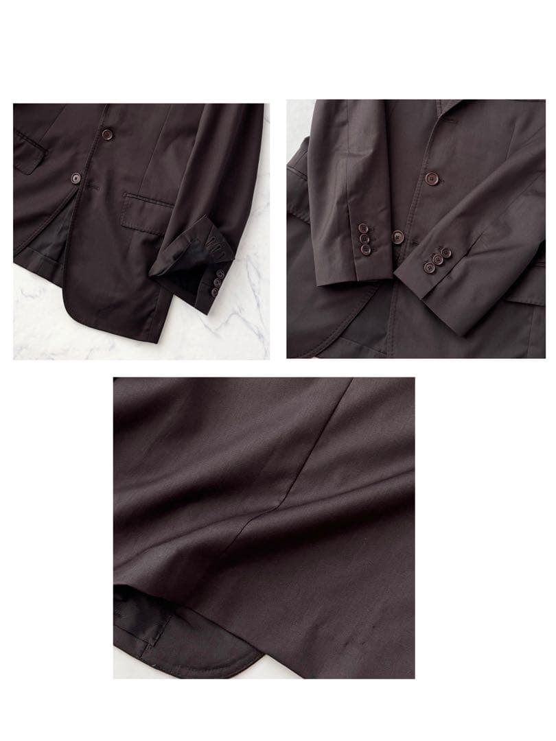 De Petrillo デ ペトリロ ジャケット セットアップ スーツ 茶 S程