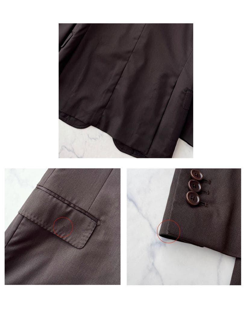 De Petrillo デ ペトリロ ジャケット セットアップ スーツ 茶 S程