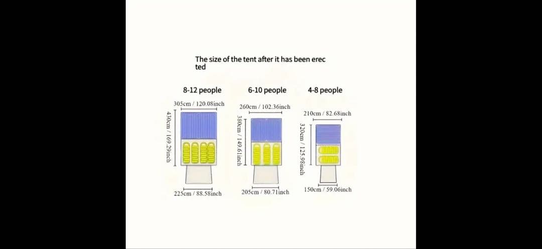 ベージュ ドーム型キャンプテント 6〜人用