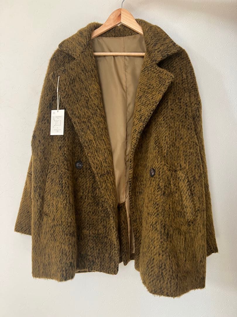 hellam シャギーミドルコート マスタード