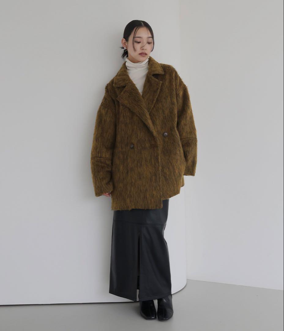 hellam シャギーミドルコート マスタード