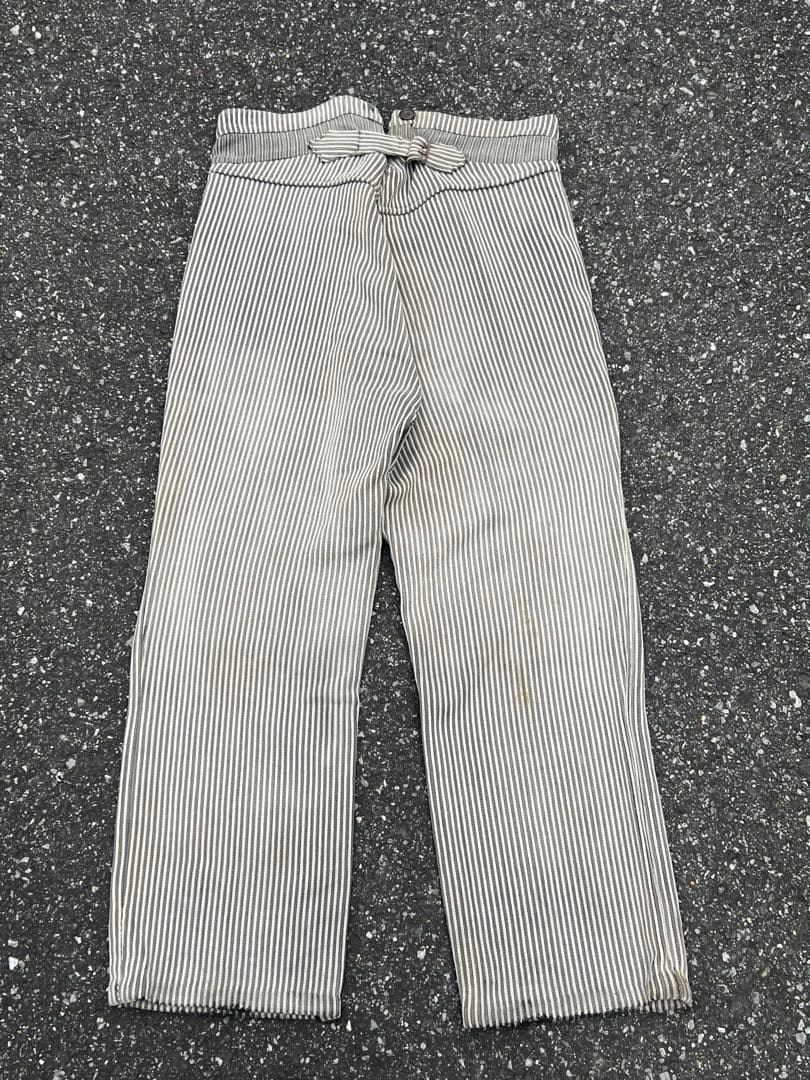 30s-50s ユーロヴィンテージ フレンチ コットンピケパンツ ストライプ