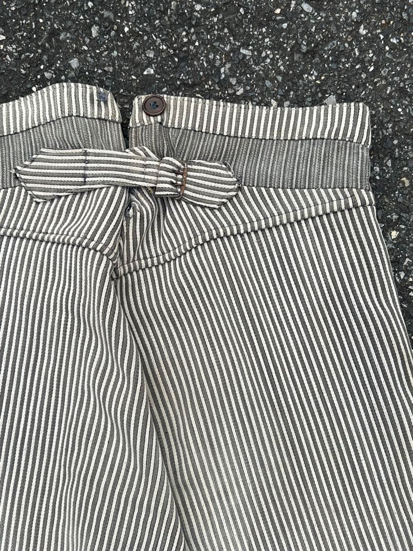 30s-50s ユーロヴィンテージ フレンチ コットンピケパンツ ストライプ