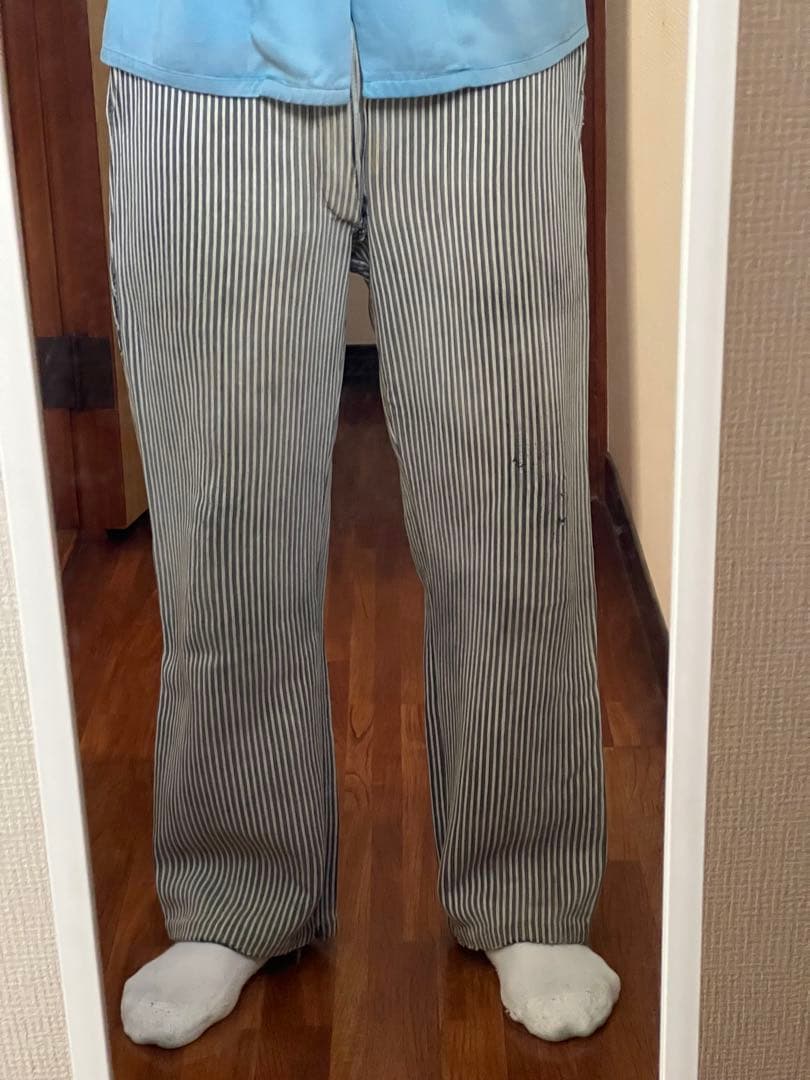 30s-50s ユーロヴィンテージ フレンチ コットンピケパンツ ストライプ
