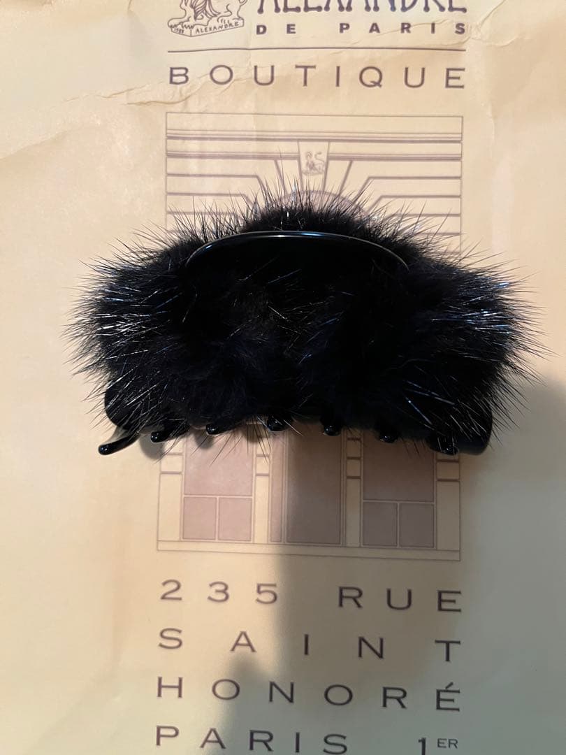 超美品アレクサンドルドゥパリ　ミンクファークリップ　黒