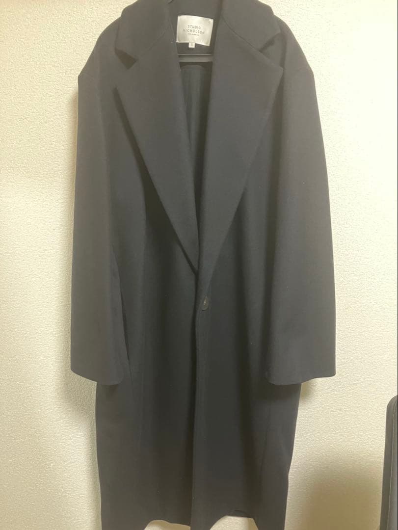 スタジオニコルソン NOTCH COAT IN DARK NAVY