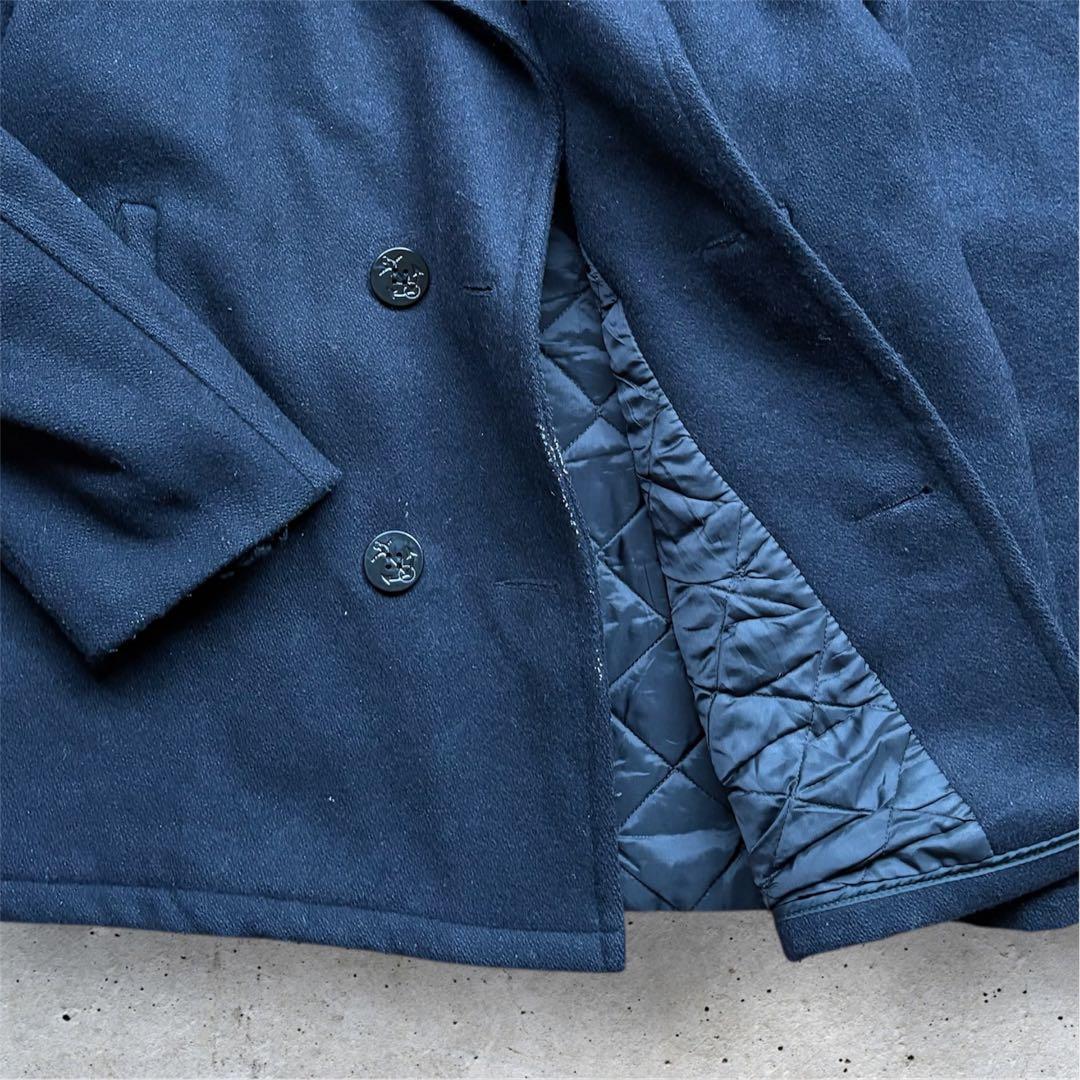 USA ミリタリー Pコート　60s アンカーボタン　内側キルティング