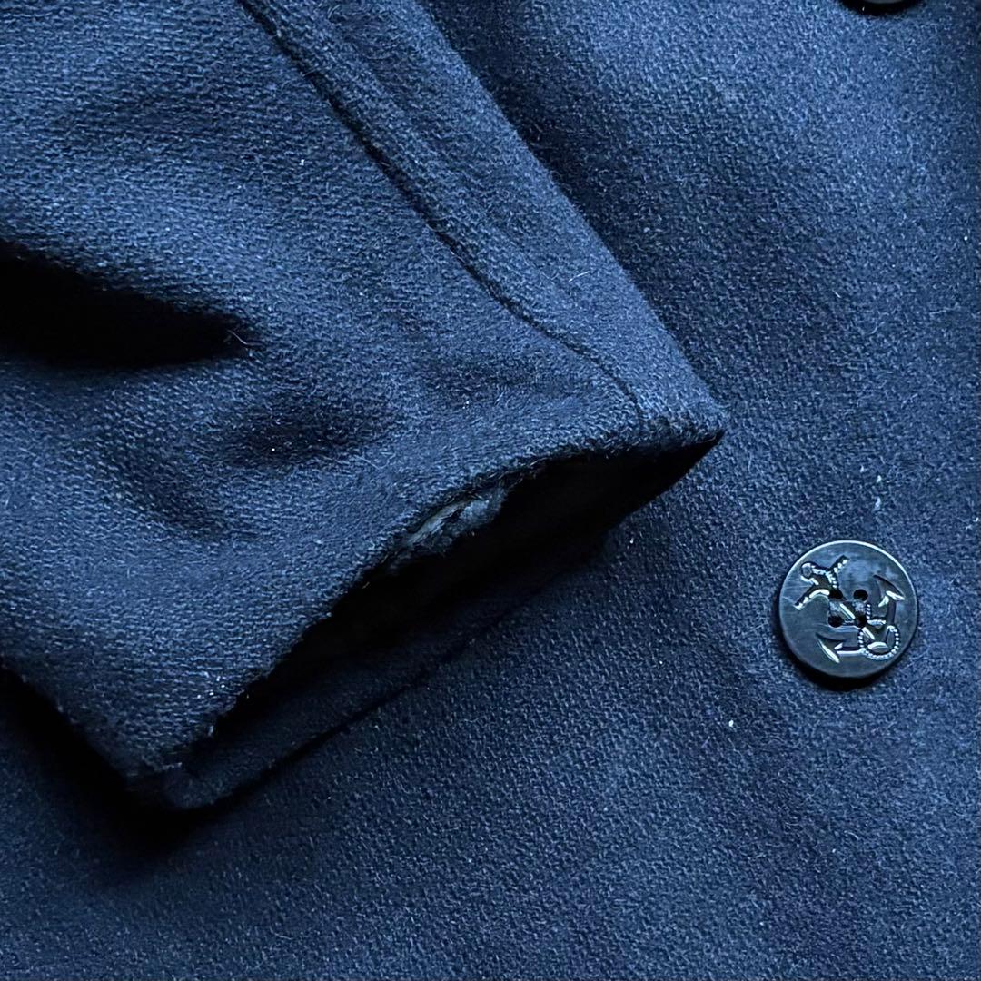 USA ミリタリー Pコート　60s アンカーボタン　内側キルティング