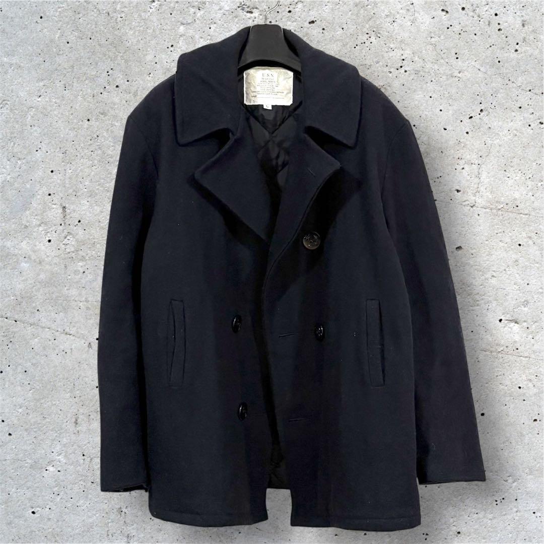 USA ミリタリー Pコート　60s アンカーボタン　内側キルティング
