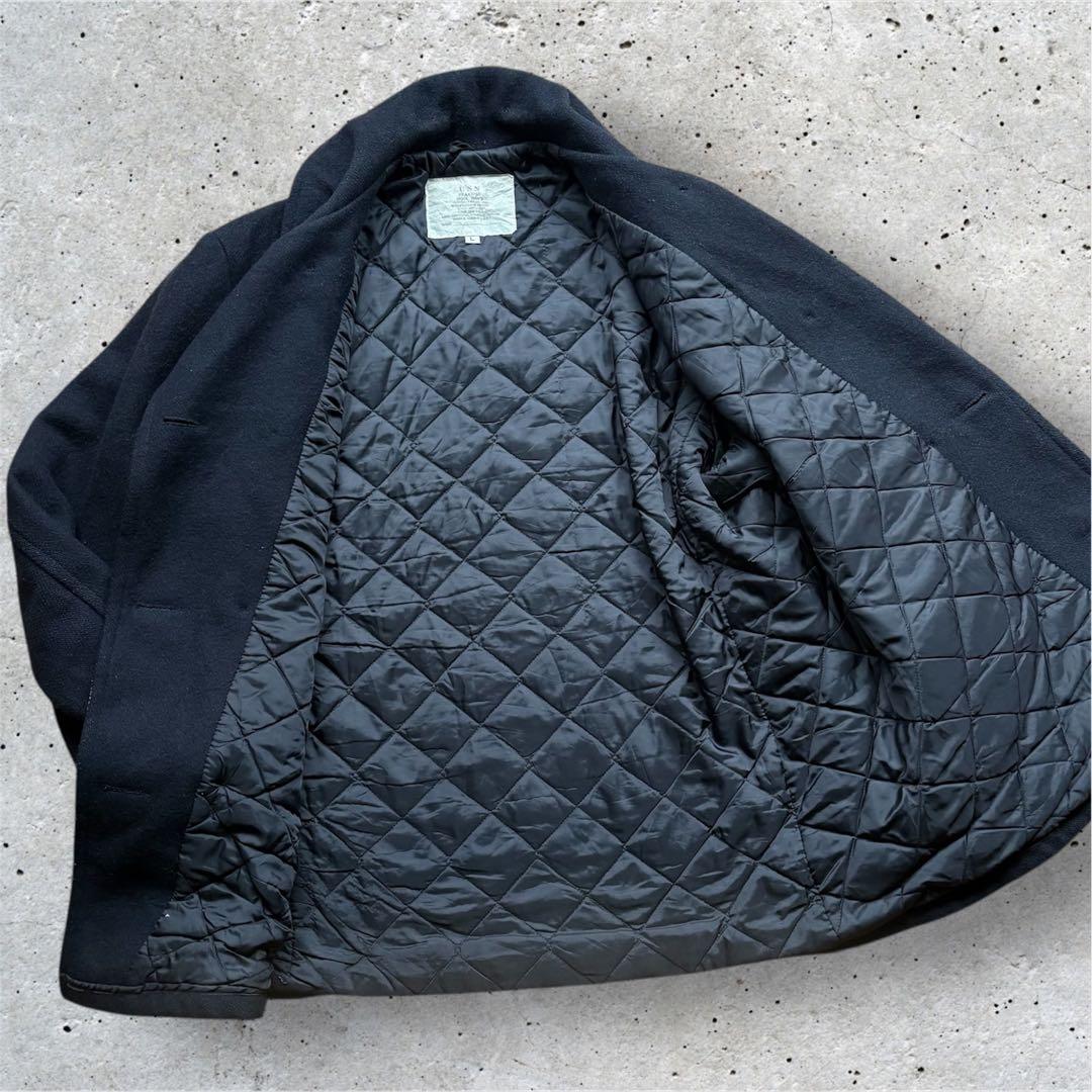 USA ミリタリー Pコート　60s アンカーボタン　内側キルティング