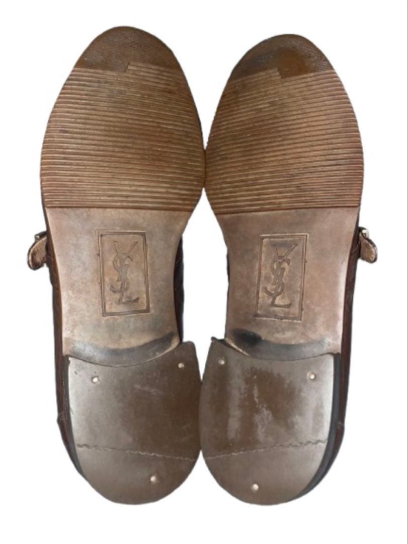 銘品ヴィンテージ【イヴ・サンローラン YSL】キルトローファーレザーシューズ
