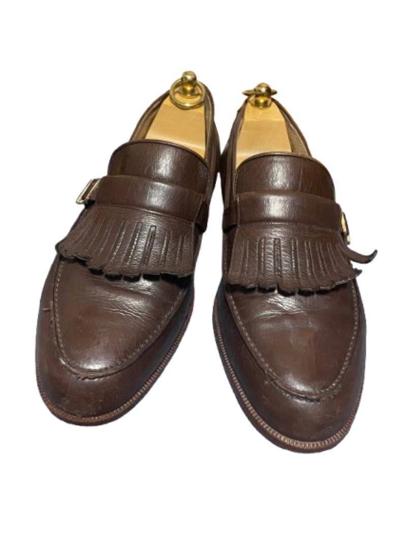 銘品ヴィンテージ【イヴ・サンローラン YSL】キルトローファーレザーシューズ