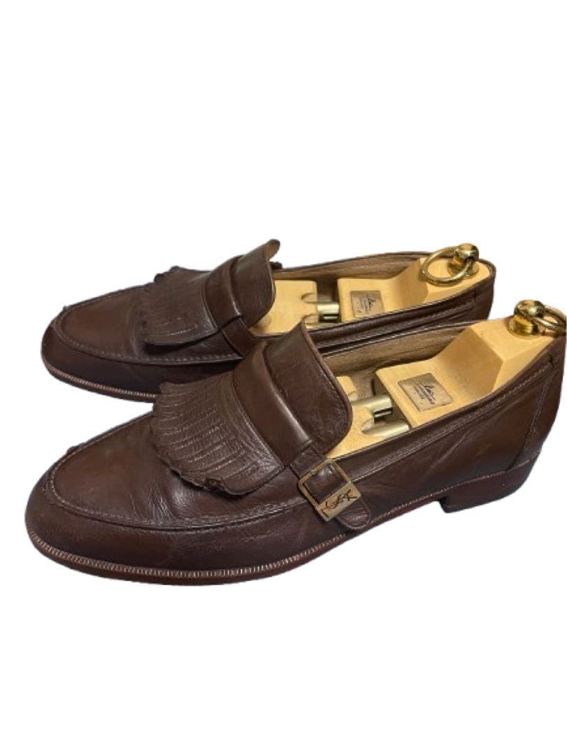 銘品ヴィンテージ【イヴ・サンローラン YSL】キルトローファーレザーシューズ