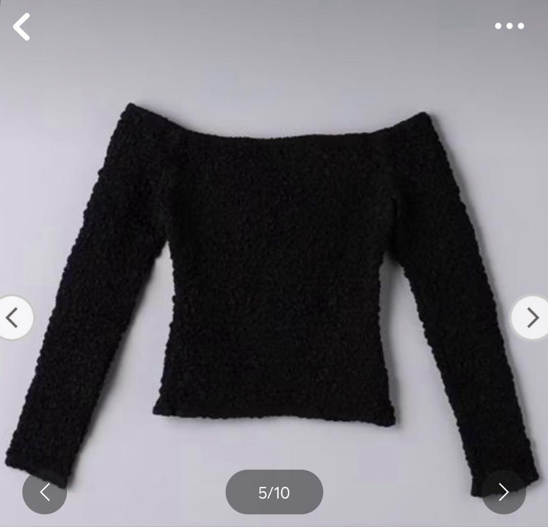 GANNI 2023AW ブラック スモックブラウス