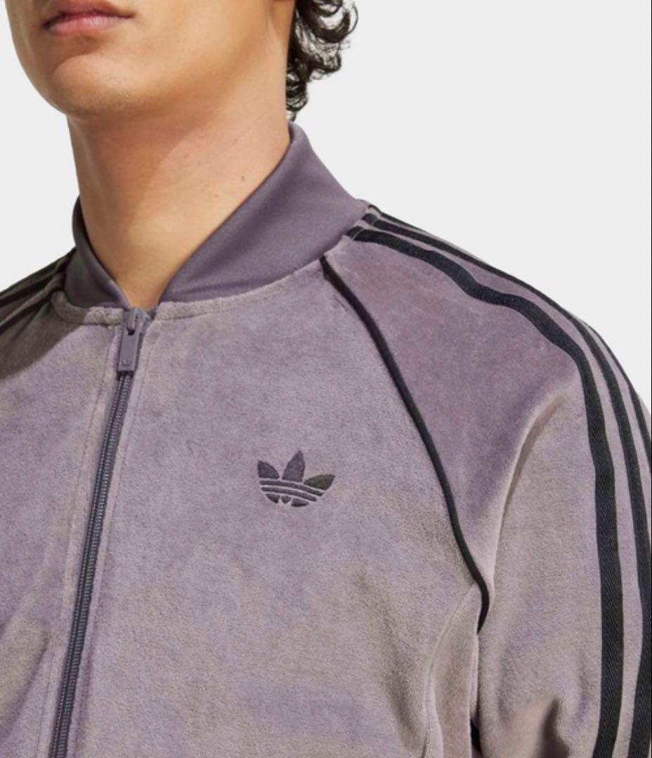 adidas originals SSTアディカラーベロア トラックグレー