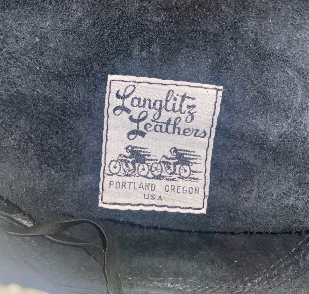 Langlitz Leathers ブラックドラムバッグ