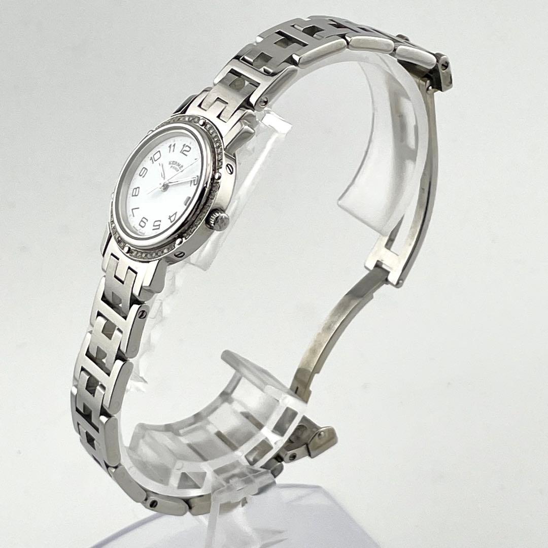 エルメス　クリッパー　ダイヤベゼル　デイト　腕時計　レディース　動作未確認