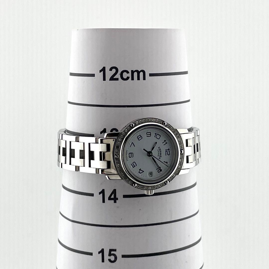 エルメス　クリッパー　ダイヤベゼル　デイト　腕時計　レディース　動作未確認