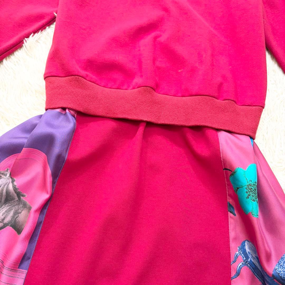 ✨美品✨MUVEIL×M!DOR! Vネック長袖プルオーバーコンビワンピース