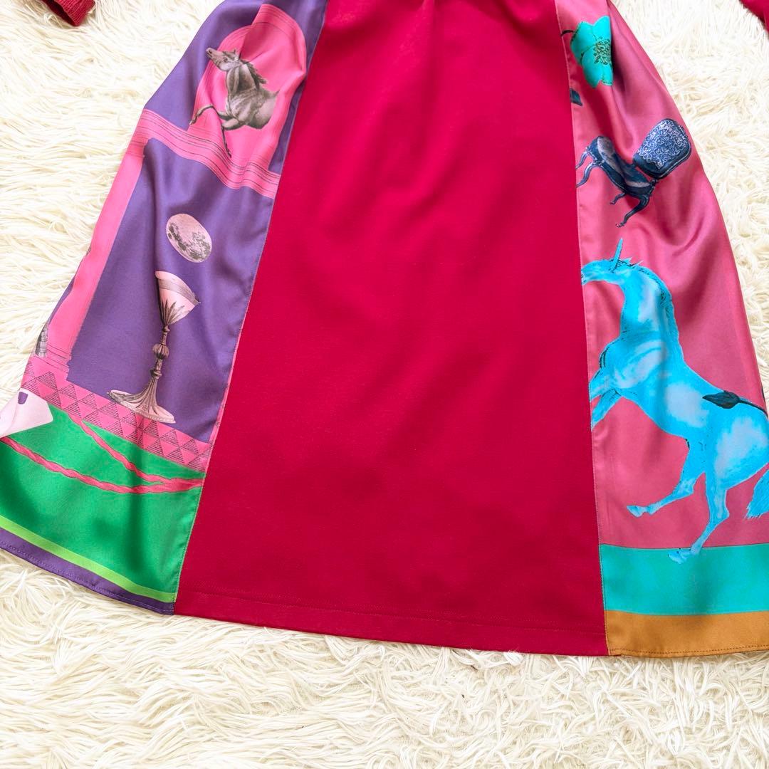 ✨美品✨MUVEIL×M!DOR! Vネック長袖プルオーバーコンビワンピース