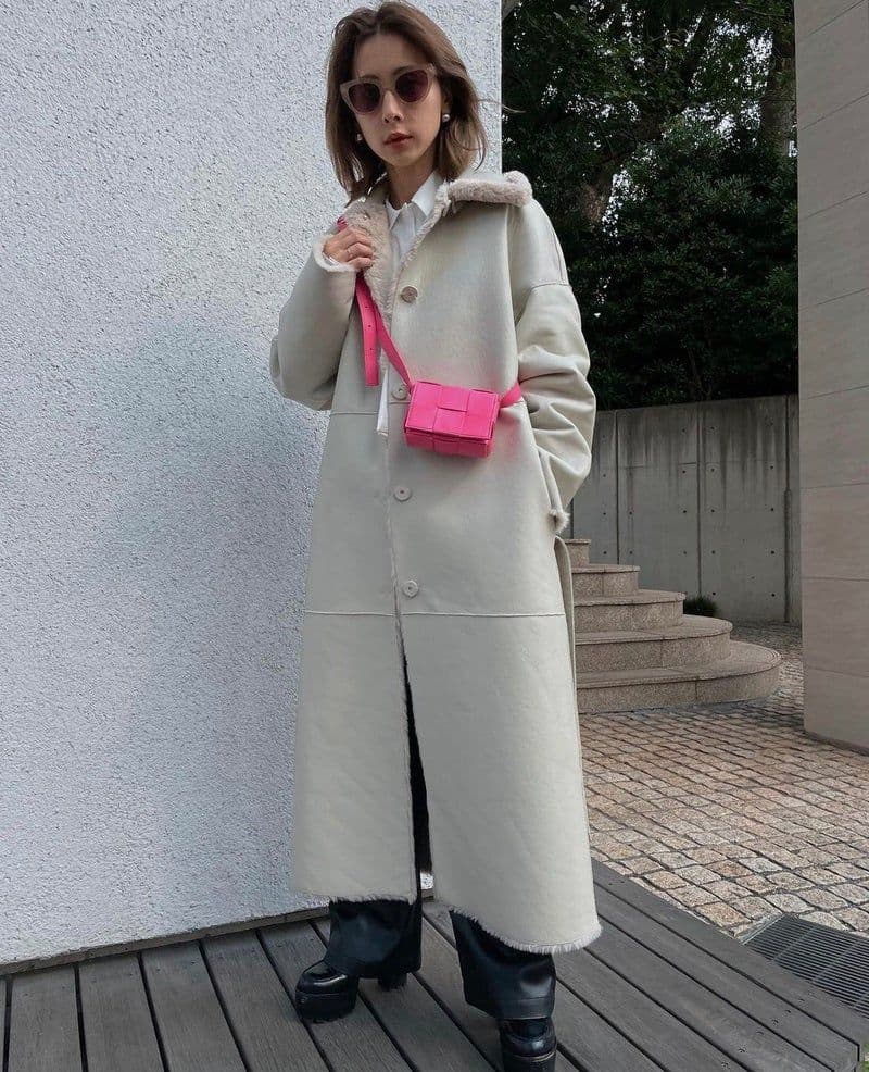 MANY WAY FAKE BOA COAT　AMERI vintage