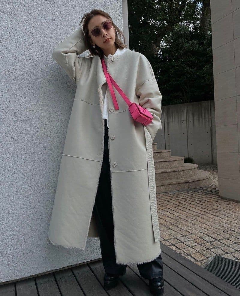 MANY WAY FAKE BOA COAT　AMERI vintage