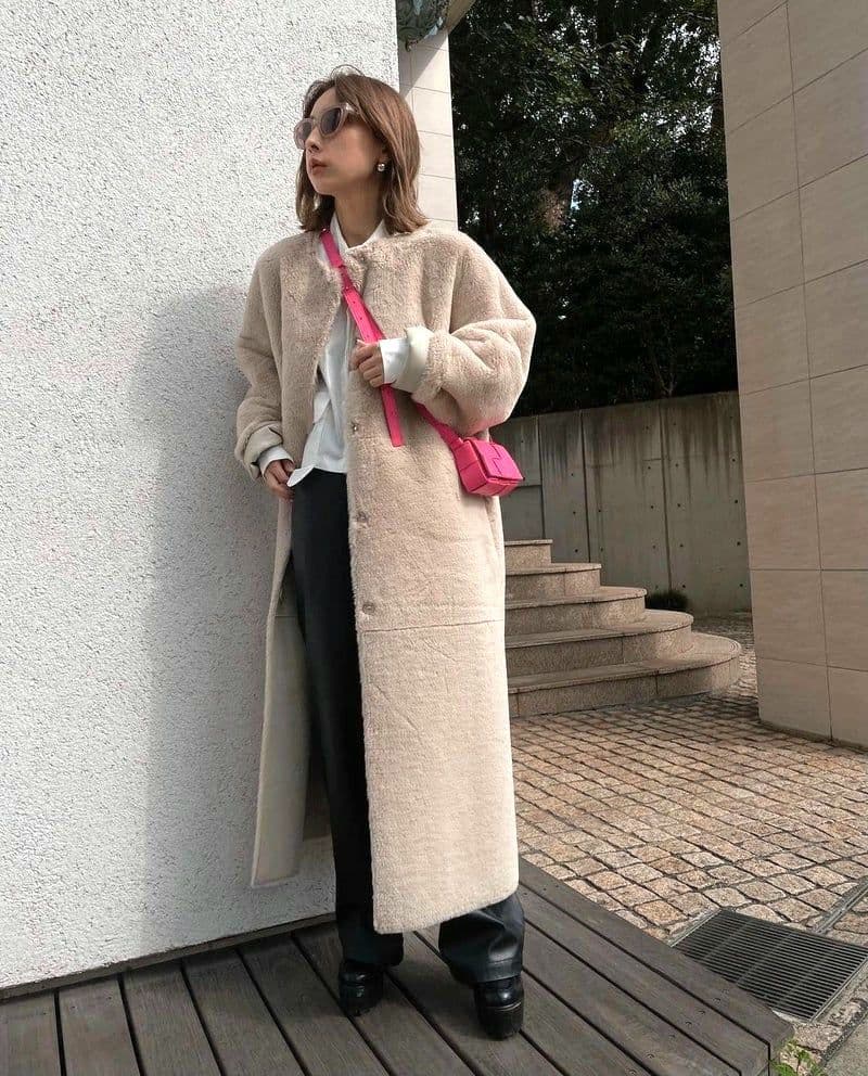 MANY WAY FAKE BOA COAT　AMERI vintage