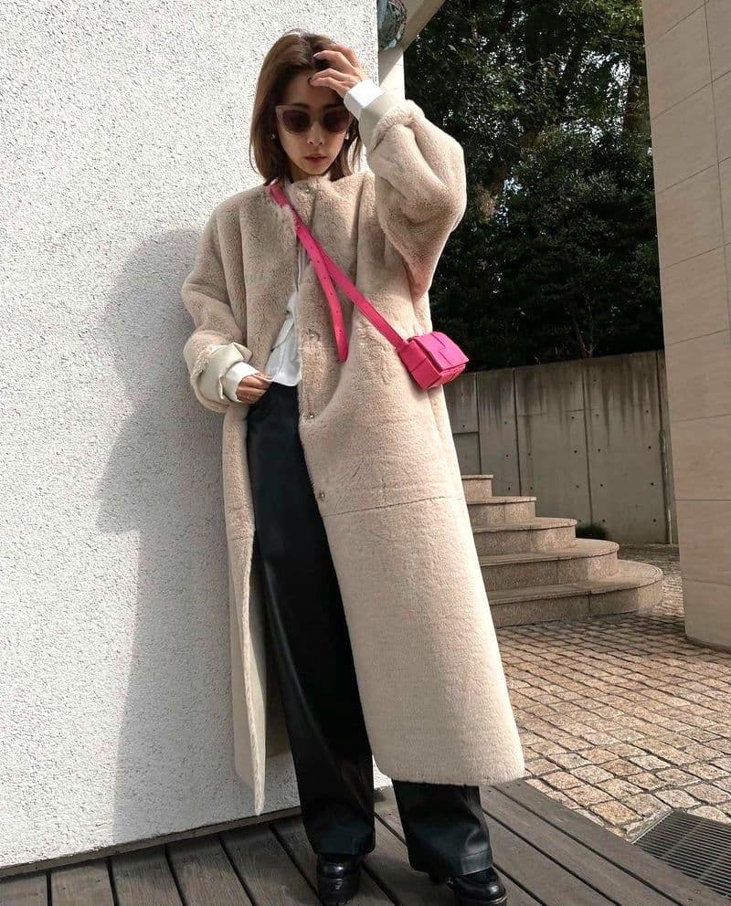 MANY WAY FAKE BOA COAT　AMERI vintage