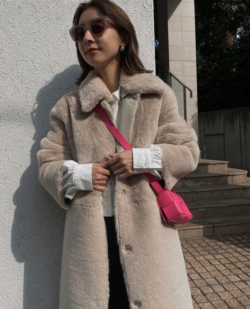 MANY WAY FAKE BOA COAT　AMERI vintage