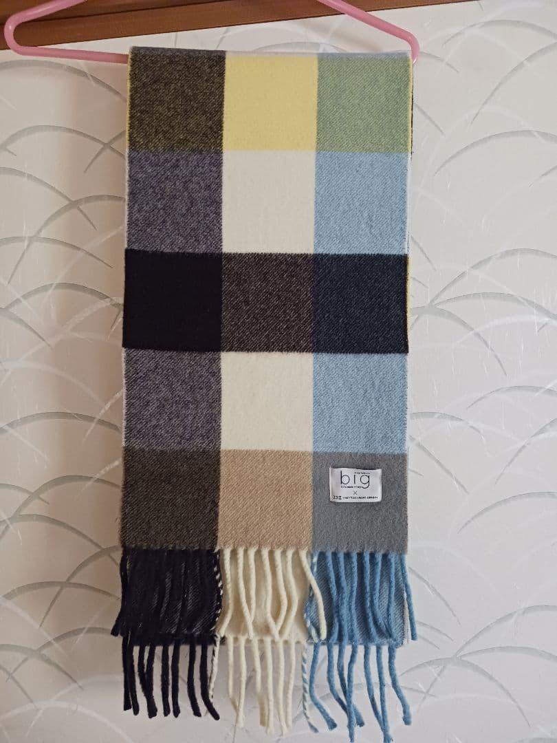 23区 big マフラー チェック柄 ウール100%
