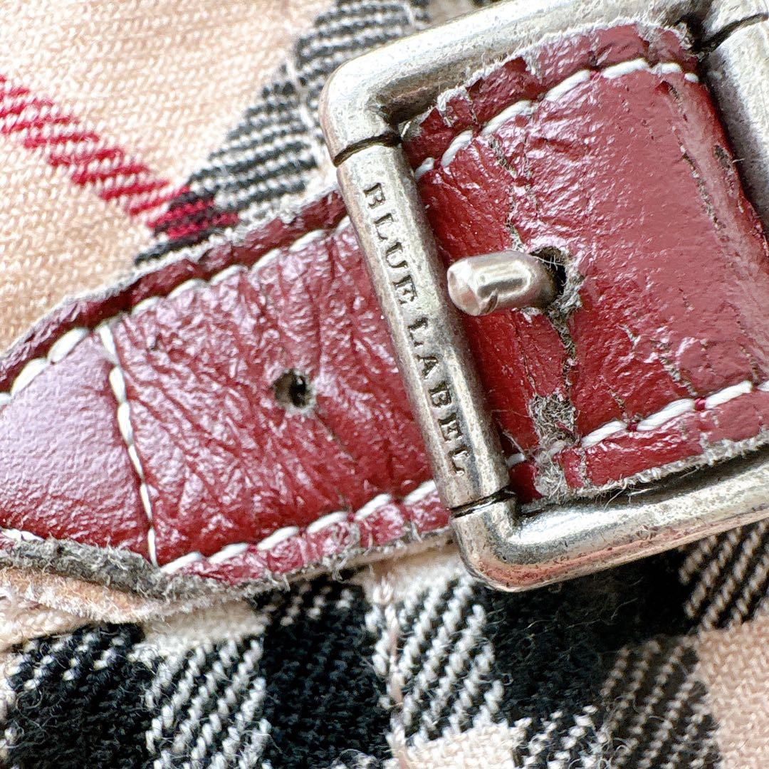 バーバリー ブルーレーベル プリーツ ミニ スカート ノバチェック ウール