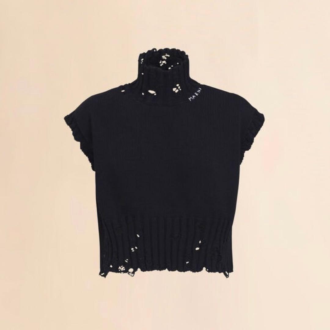 MARNI マルニ⭐︎ダメージニット ニットベスト/ブラック