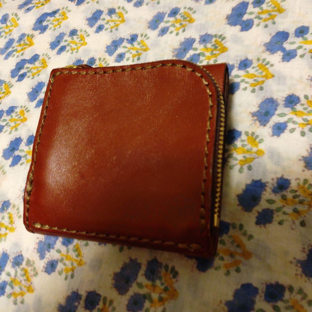 【美品】HERZ ヘルツ　ライトウォレット　2つ折り　ラウンド　チョコ　L字型