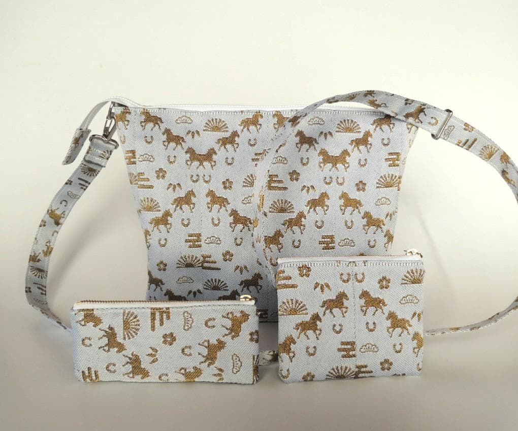 畳縁金馬　バッグ　スマホポーチ　　限定品３点