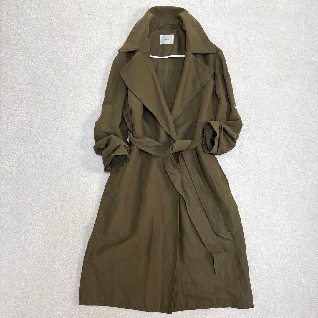 新品 タグ付 IENA イエナ ルドーム リネン ウエスト紐 カーキ 36