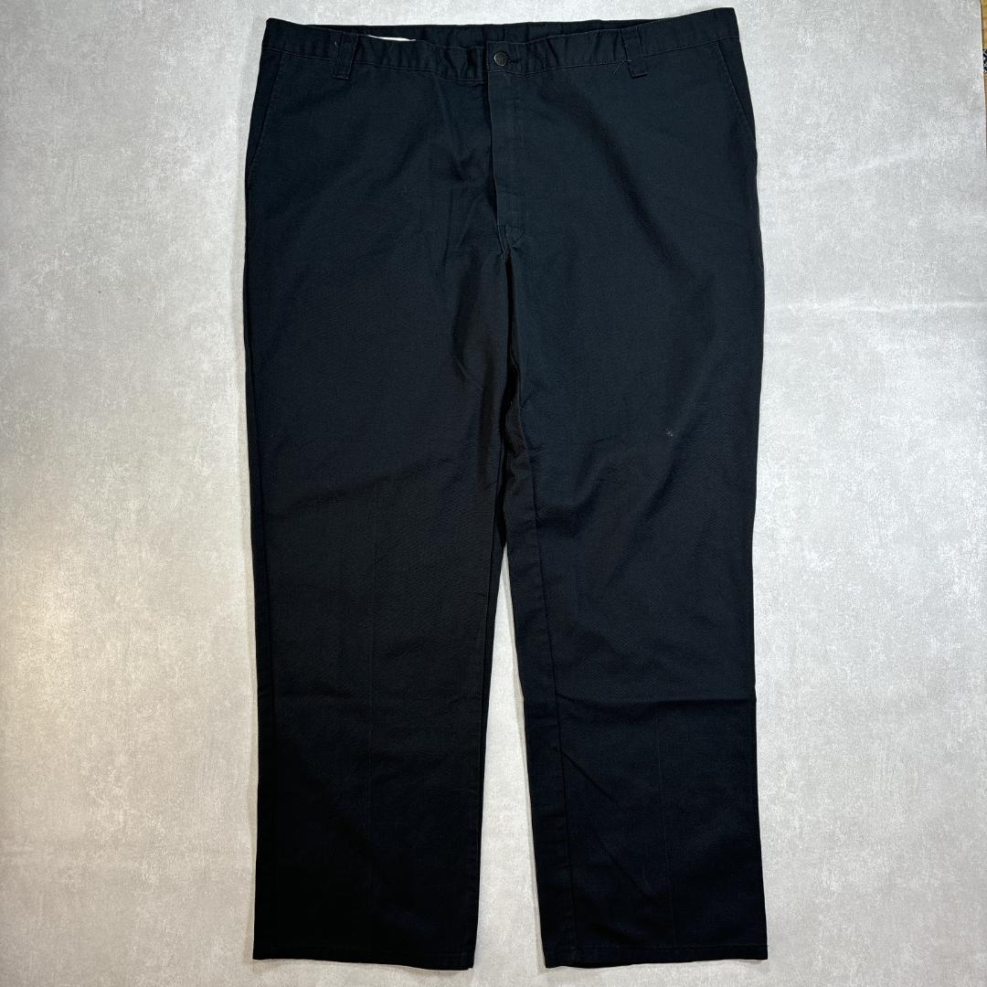 ３枚ディッキーズ　ブラックチノパン　ビックサイズパンツ　古着W46 L32