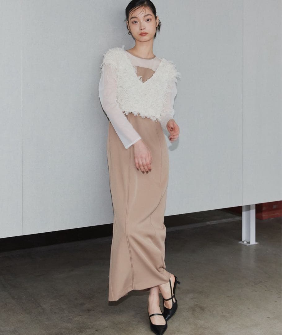 アンドレスド ANDRESD オケージョンドレス　ベージュ　L niana