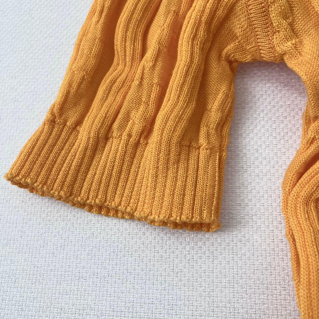 花Diorディオールサマーニット前開きシャツリブニット橙色