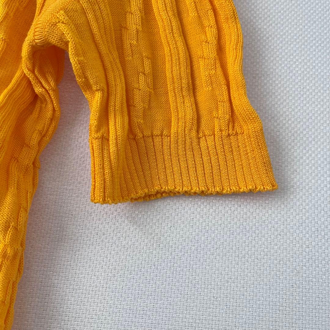 花Diorディオールサマーニット前開きシャツリブニット橙色