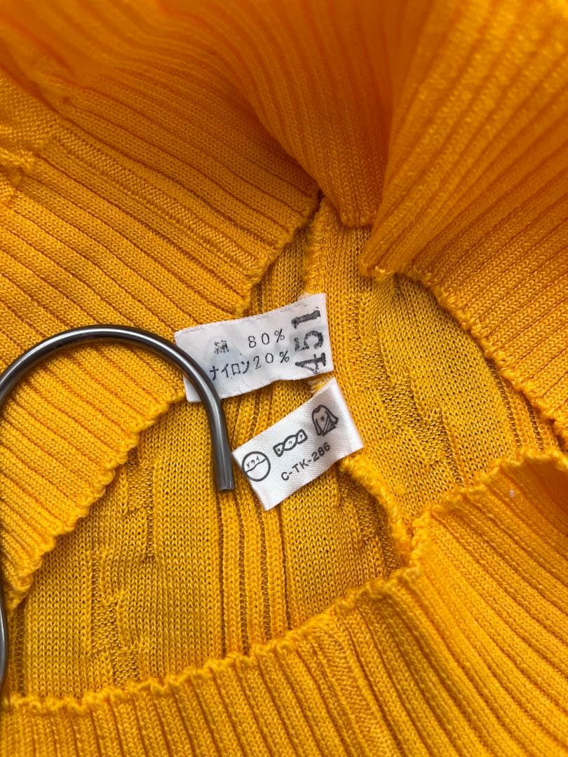 花Diorディオールサマーニット前開きシャツリブニット橙色