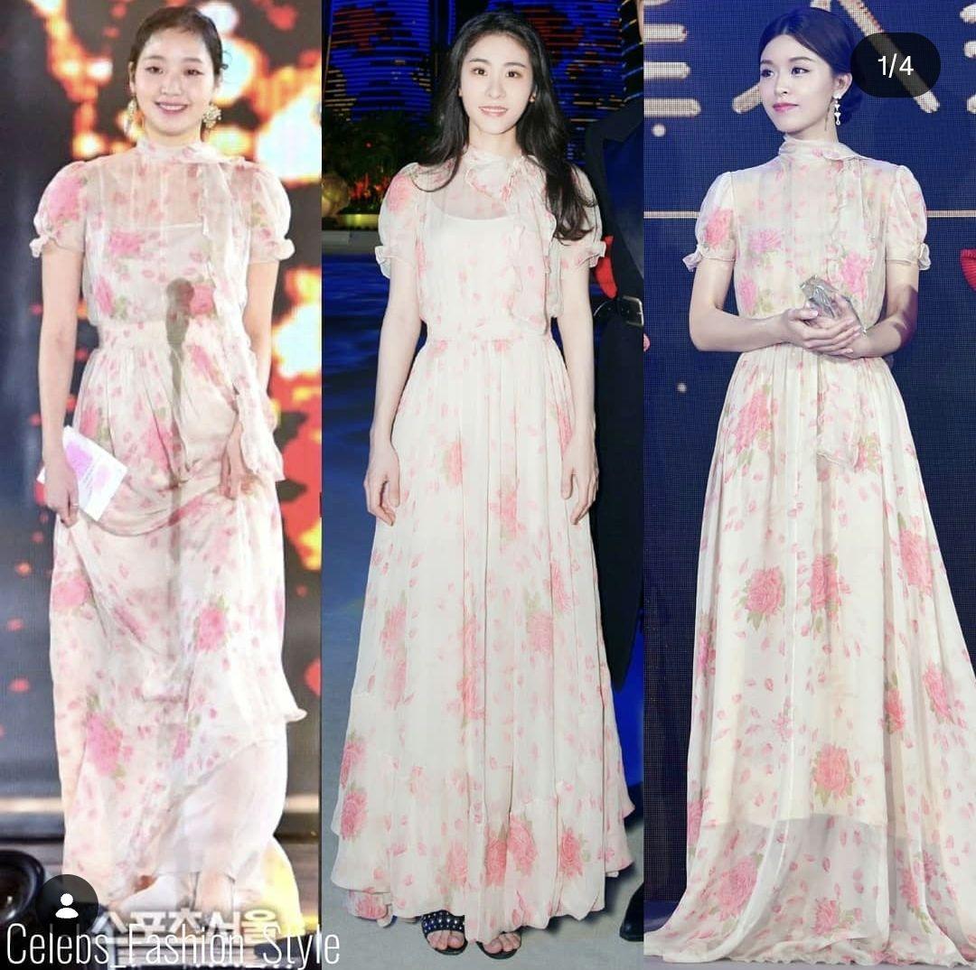 VALENTINO ヴァレンティノ シルクシフォンドレス ローズプリント