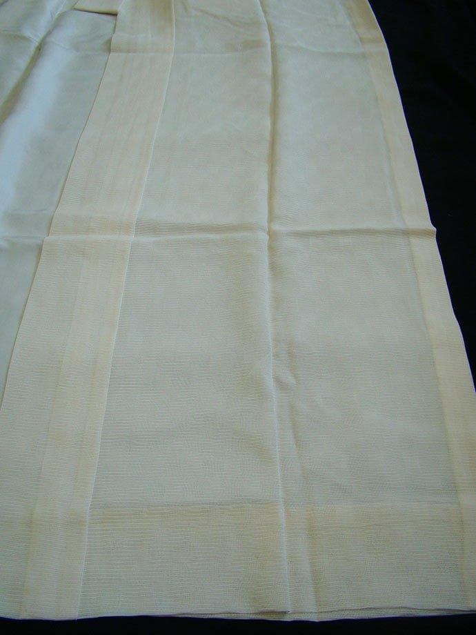 紋紗 白地 長襦袢 正絹 居敷当て付 未使用157cm ～163cm Js699