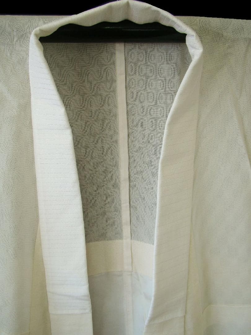 紋紗 白地 長襦袢 正絹 居敷当て付 未使用157cm ～163cm Js699